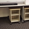 Teknion Beige 2 High Mobile Rolling File Cart